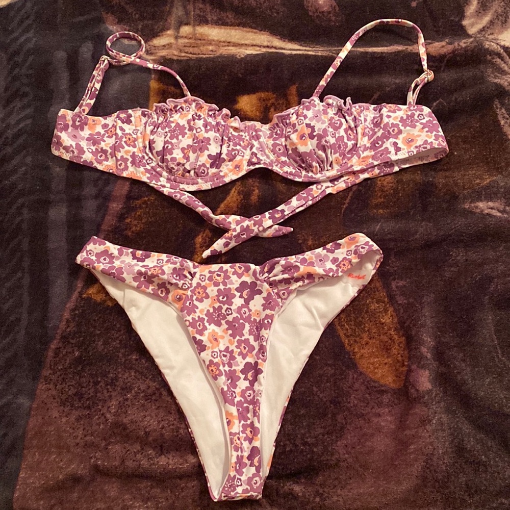Romwe floral two piece swimsuit